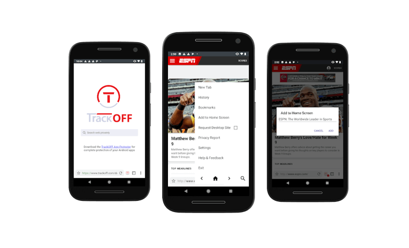 TrackOFF privacy protection